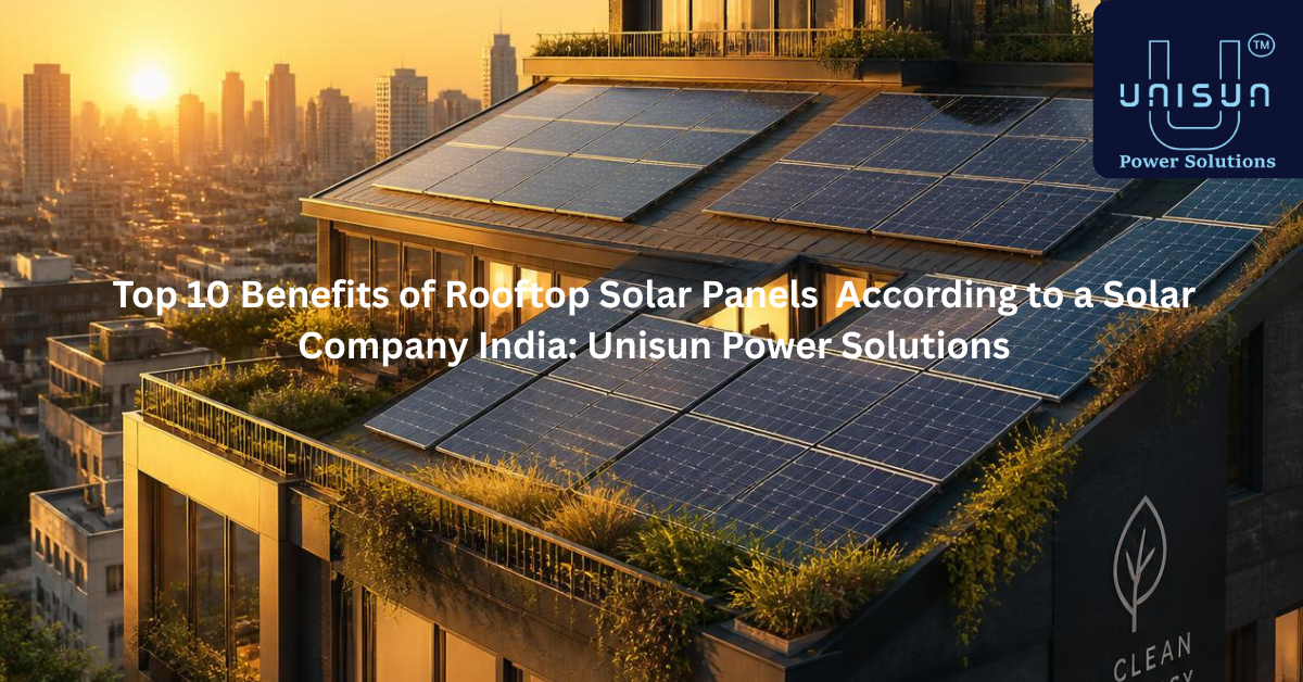 Top 10 Benefits of Rooftop Solar Panels According to a Solar Company India: Unisun Power Solutions